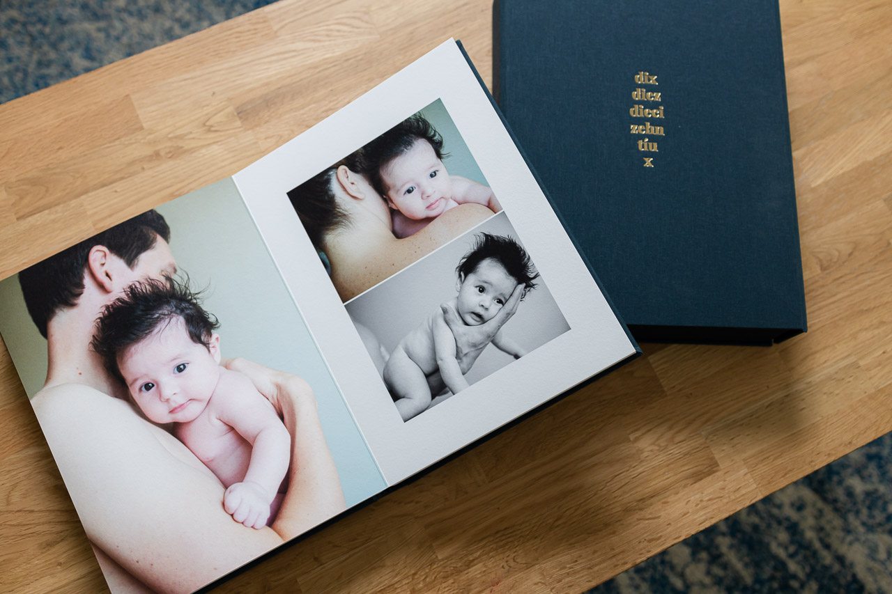 A unique and special anniversary gift idea. A family or wedding album designed by underatreehouse and printed by Queensberry
