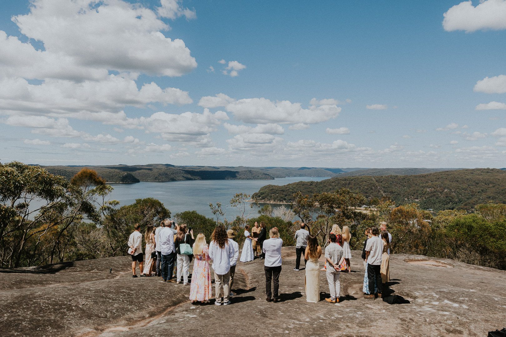 A clifftop elopement on the Central Coast, overlooking the Hawkesbury River in the Sydney region
